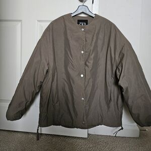 Zara Women's Brown Jacket Oversized Size S